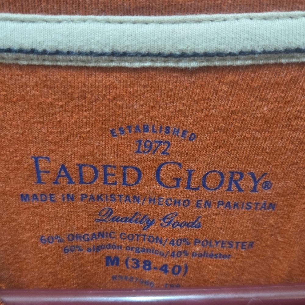 3/$10 Faded Glory Orange Crew Neck Top - Picture 2 of 6